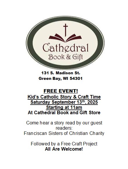 Kids Catholic Story & Craft Time                                                                                                                                                   Saturday, September 13th, 2025