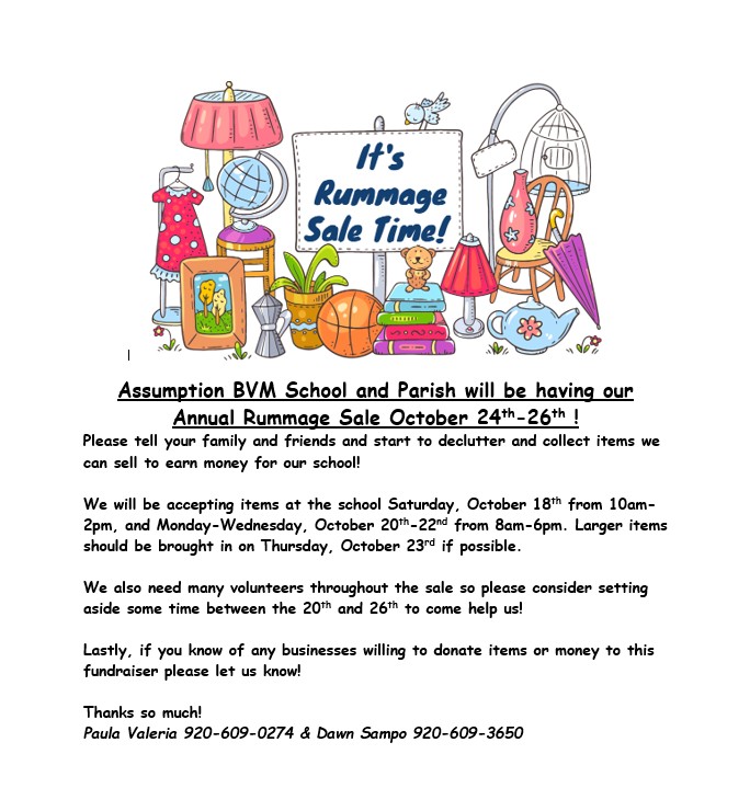 ABVM School & Parish Rummage Sale